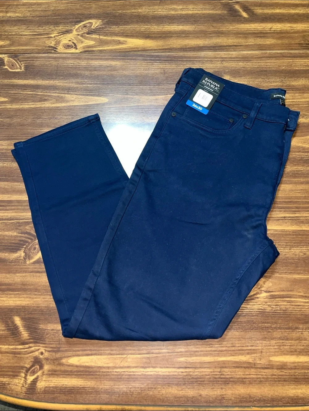 NWT Banana Republic Men's Dark Navy Slim Straight Jeans 36x30